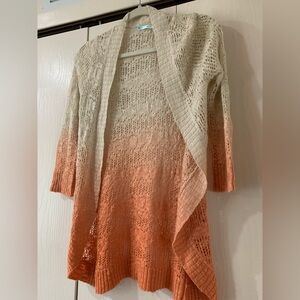 Maurices Cream and Orange Ombre Cardigan